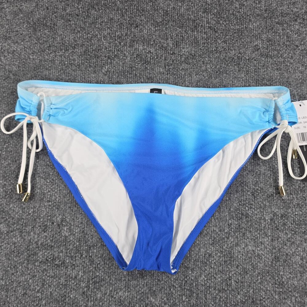 La Blanca Women's Size 16 Blue Ombre Side Tie Bikini Bottom Swimwear